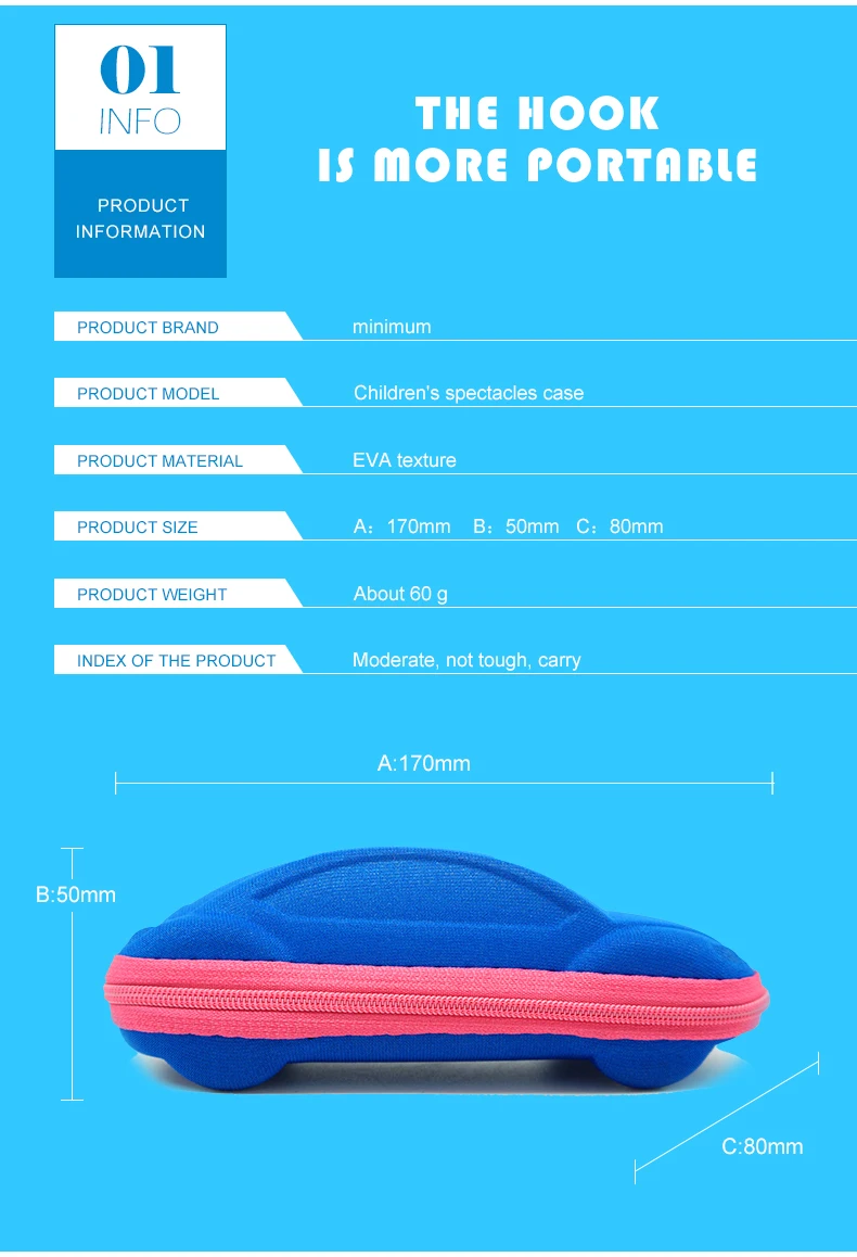 1 (5)MINIMUN Kids Car Shape Sunglasses Cases Lovely Zipper Glasses Box Eyeglasses Protector Convenient Sun Glasses Cases