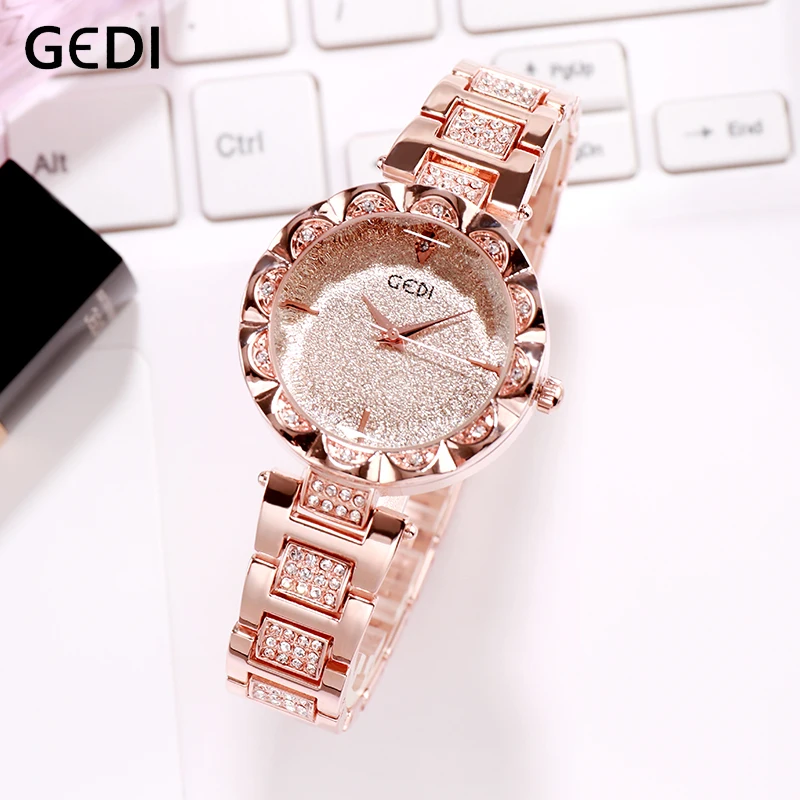 

GEDI Lady Wrist Watch Elegant Rose Gold Watch Women Luxury Brand Woman Ladies Watch Female Clock Reloj Mujer