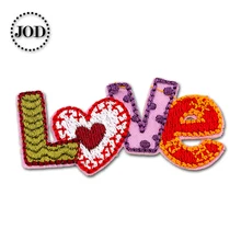 LOVE 6x2.5cm Embroidered Patches for Clothing Iron on Clothes Patch Children DIY Sew on Applications Applique Sewing Cartoon
