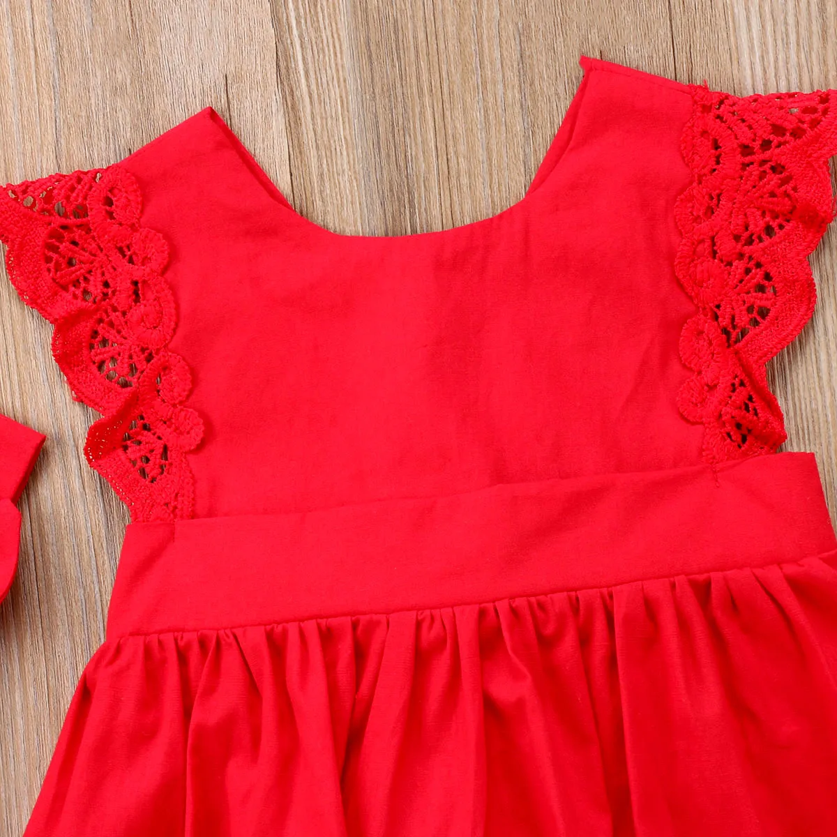 Новая модная одежда для новорожденных и маленьких девочек, красное боди+ повязка на голову, детское платье, наряд для 0-24 месяцев