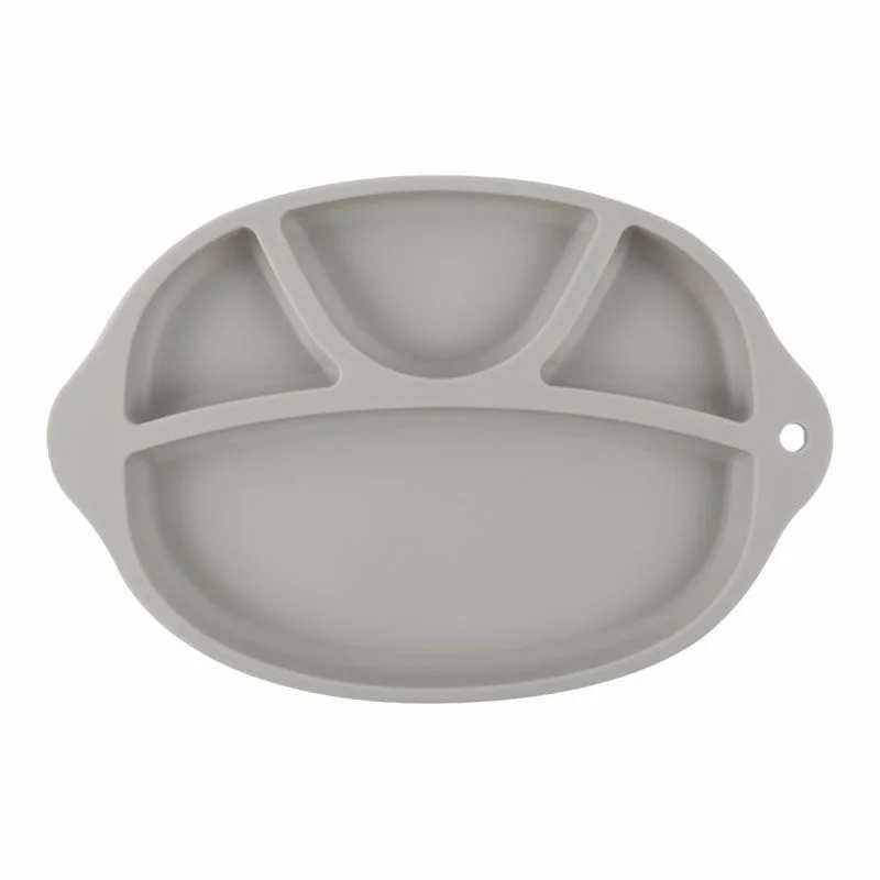 OLOEY водонепроницаемый нескользящий мобильный для ребенка посуда силиконовая водонепроницаемый коврик скандинавские Облака Дети Кормление тарелка посуда - Цвет: plate-gray