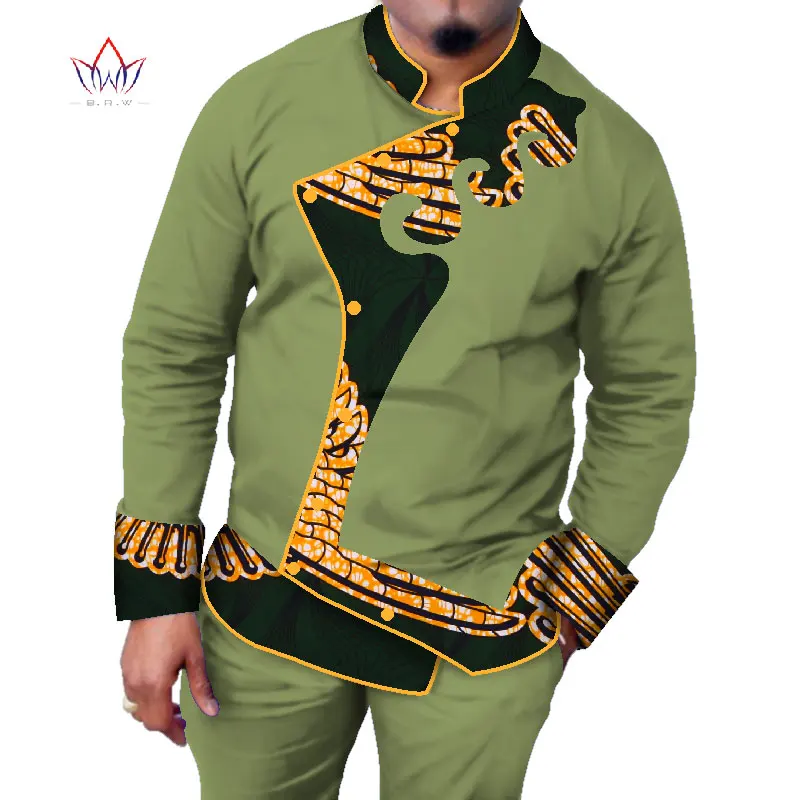 2019 натуральная осень 5xl мужская африканская одежда с длинным рукавом Дашики мужские 2 шт. плюс размер африканская мужская хлопковая одежда