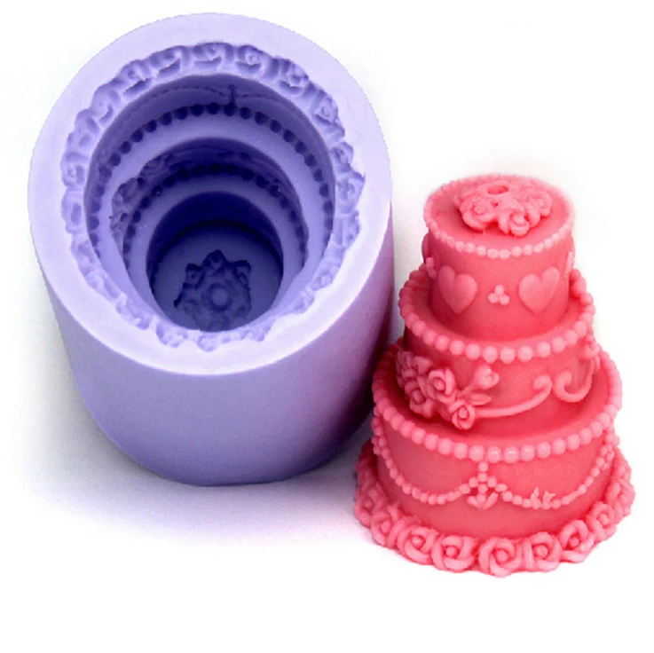 

New Arrival 1PCS DIY Three Small Fondant Cake Mold Decorative Soap Molds Birthday Cake Decoration For Cake Baking Tools FM356