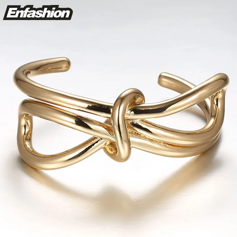 Enfashion узел браслет Noeud браслет knoop цвет золотистый браслет для женские браслеты-каффы манжетой браслеты