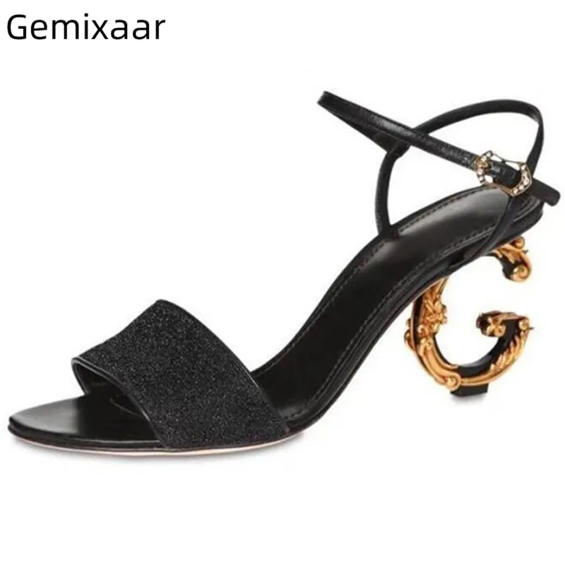 

Bling Jelly Color Sandals Shoes Women Peep Toe Ankle Buckle Footwear Concise Strange High Heel Sandals Woman Sandalias Mujer