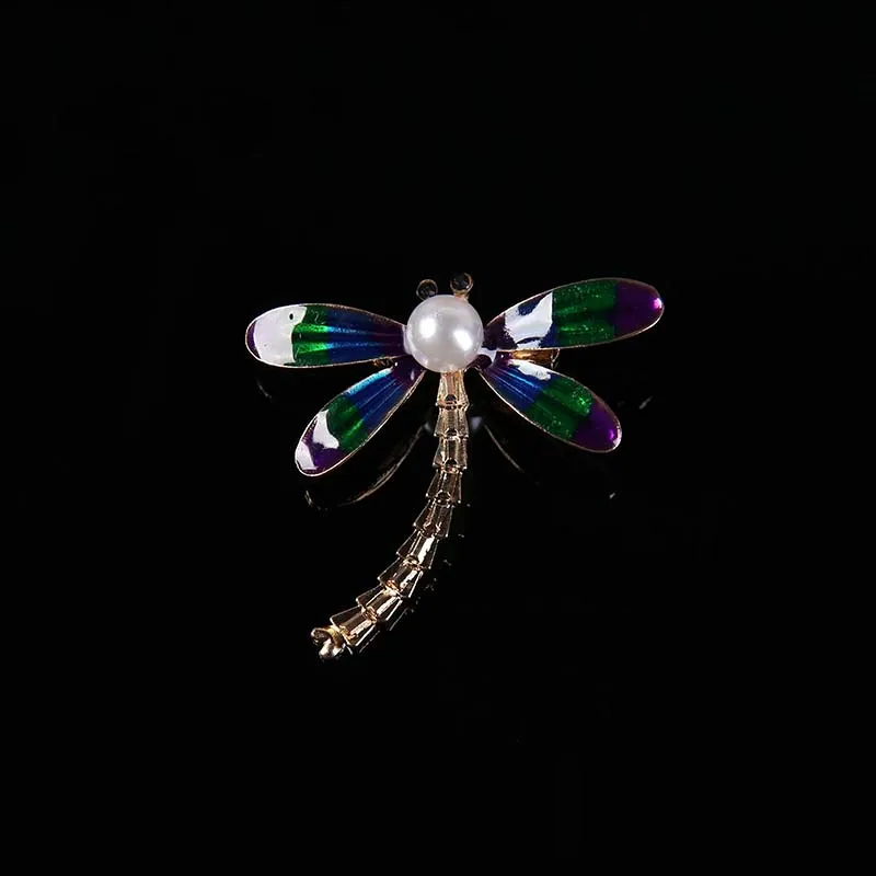 Винтажный дизайн Shinny 4 цвета кристалл стрекоза со стразами броши для женщин платье брошь для шарфа Заколки ювелирные аксессуары - Цвет: purple