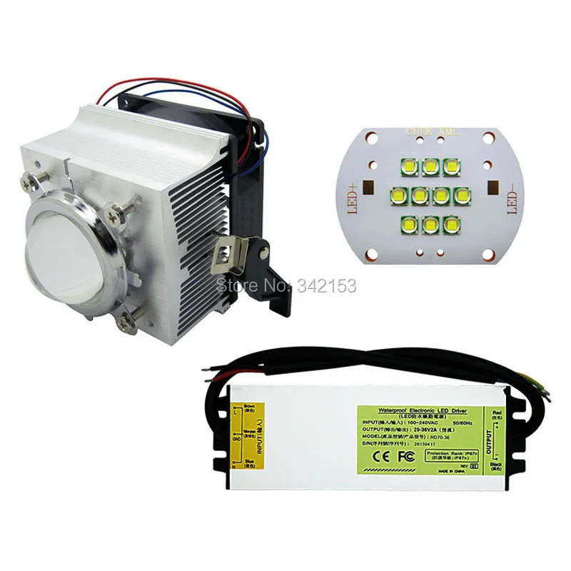 

DIY Led Lamp Light Kit Cree XMK Led + Led Driver + Led Heatsink With 45MM Led Lens