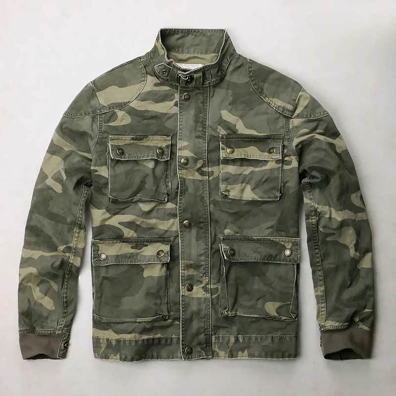 Militaire Stijl Camo Jas Heren Casual Jack Outdoor Leger Groene Jas Katoen Cargo Jasje Stand Kraag Herfst Winter Man Kleding Militaire Stijl Camo Jas Heren Casual Jack Outdoor Leger Groene Jas Katoen Cargo Jasje Stand Kraag Herfst Winter Man Kleding