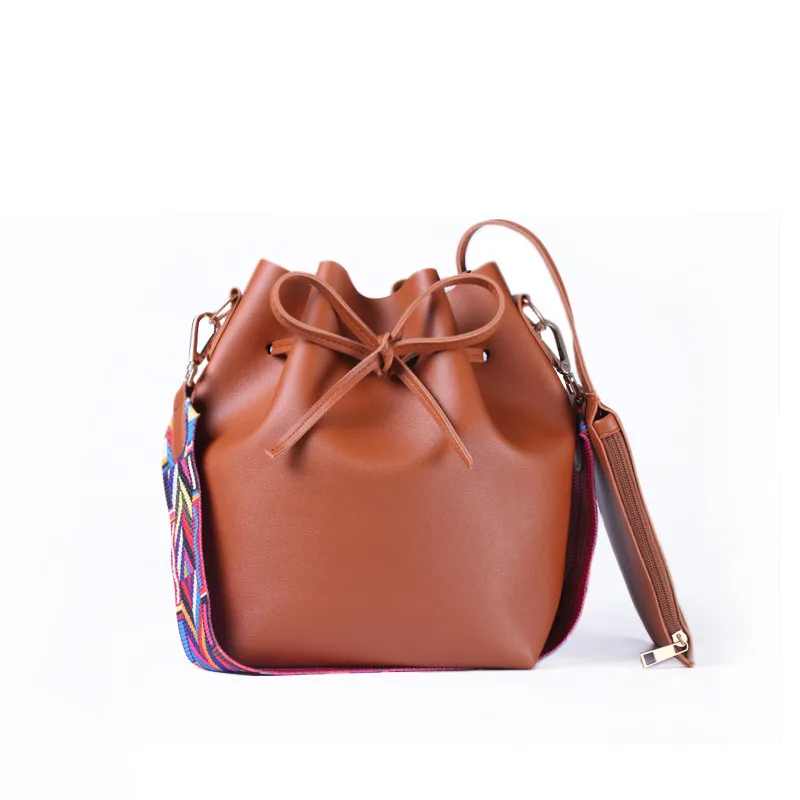 Новая популярная женская сумка с цветным ремешком, сумка-мешок, женская сумка из искусственной кожи, сумки на плечо, брендовые дизайнерские женские сумки через плечо, сумки-мессенджеры