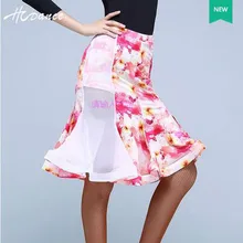 Новые латинские танцевальные костюмы сексуальный старший льда шелкография латинский танец короткая юбка для женщин латинский танец юбки S-2XL