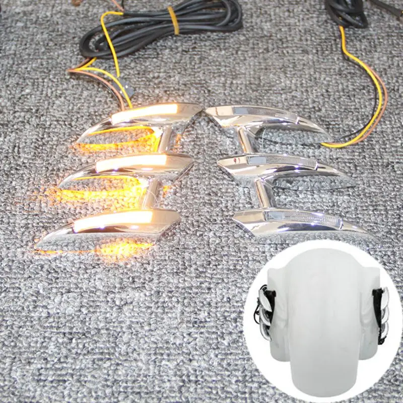 

Motorcycle Left & Right Front Fender Trim Running Brake Light For Honda Goldwing GL1800 2001-2011 2008 2009 2010