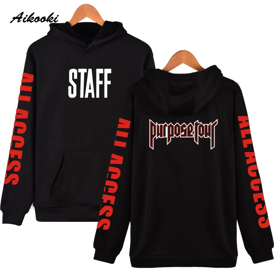Aikooki Winter Justin Bieber STAFF New Style Cap Hoodies Fashion Men Women Clothes Hooded Sweatshirts Unisex Hoodies Clothes