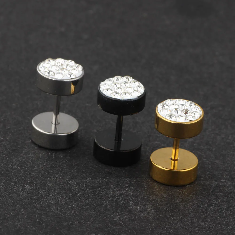 JUNLOWPY Surgical Steel Helix Earring Tragus Cartilage Stud Barbells Crystal Fancy Ear Studs Body Piercing Jewelry for Women Men