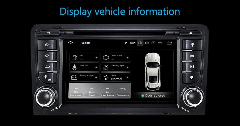 Flash Deal Eunavi 7" Octa 8 Core 4G RAM Android 8.0 Car DVD Radio Player for Audi A3/S3(2003-2013) stereo with TPMS/OBD2/4G/DAB+/GPS/WIFI 30