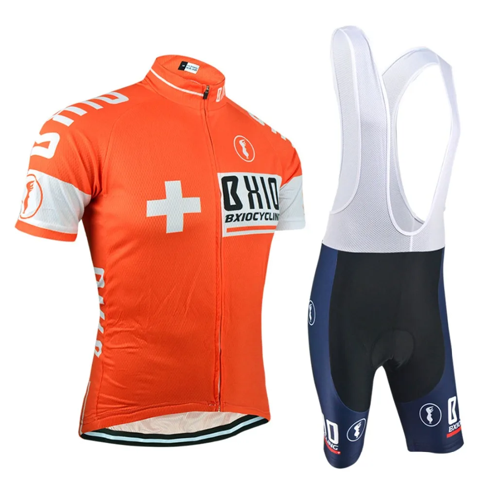 

BXIO Pro Team Cycling Clothing Breathable Gel Pad Zipper Bicycle Clothing Summer Cycling Jersey Set Ropa Ciclismo Verano BX-PT