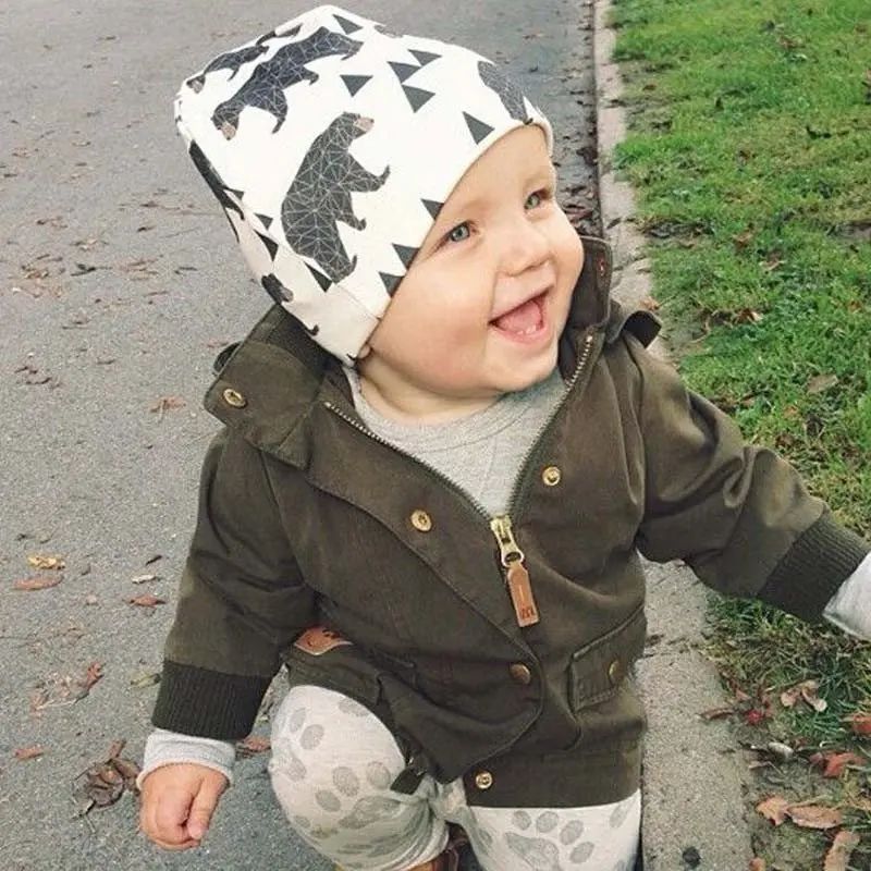 

2016 Autumn Winter animal print Cotton Baby Hat Girl Boy beanie Kids Caps Lovely Knit Crochet bonnet Accessories S3