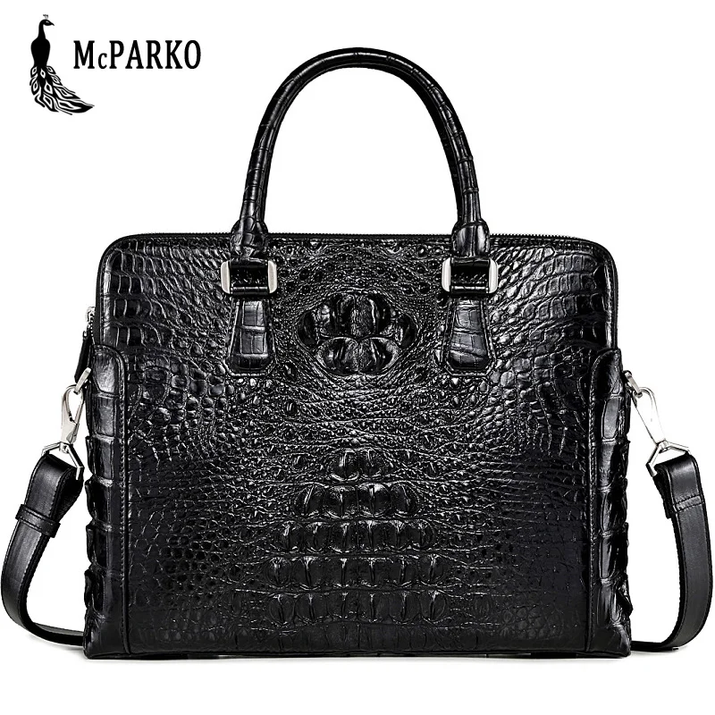 Genuine crocodile leather briefcase men Fashion alligator skin laptop briefcase Bag men High-end business bags black