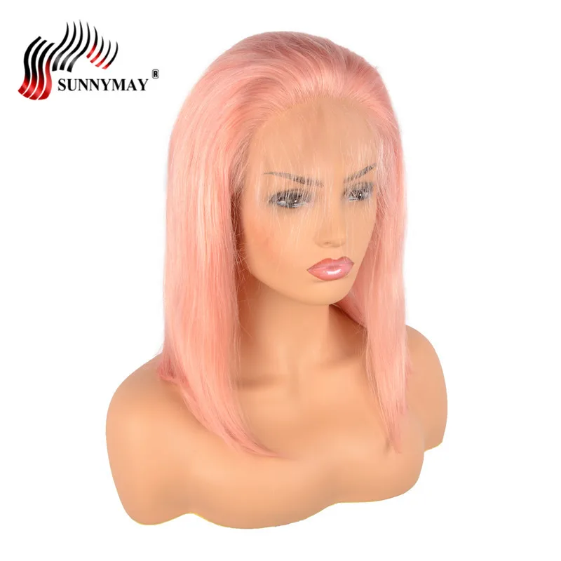 Sunnymay Full Lace Human Hair Wigs Peach Color Brazilian Virgin Hair