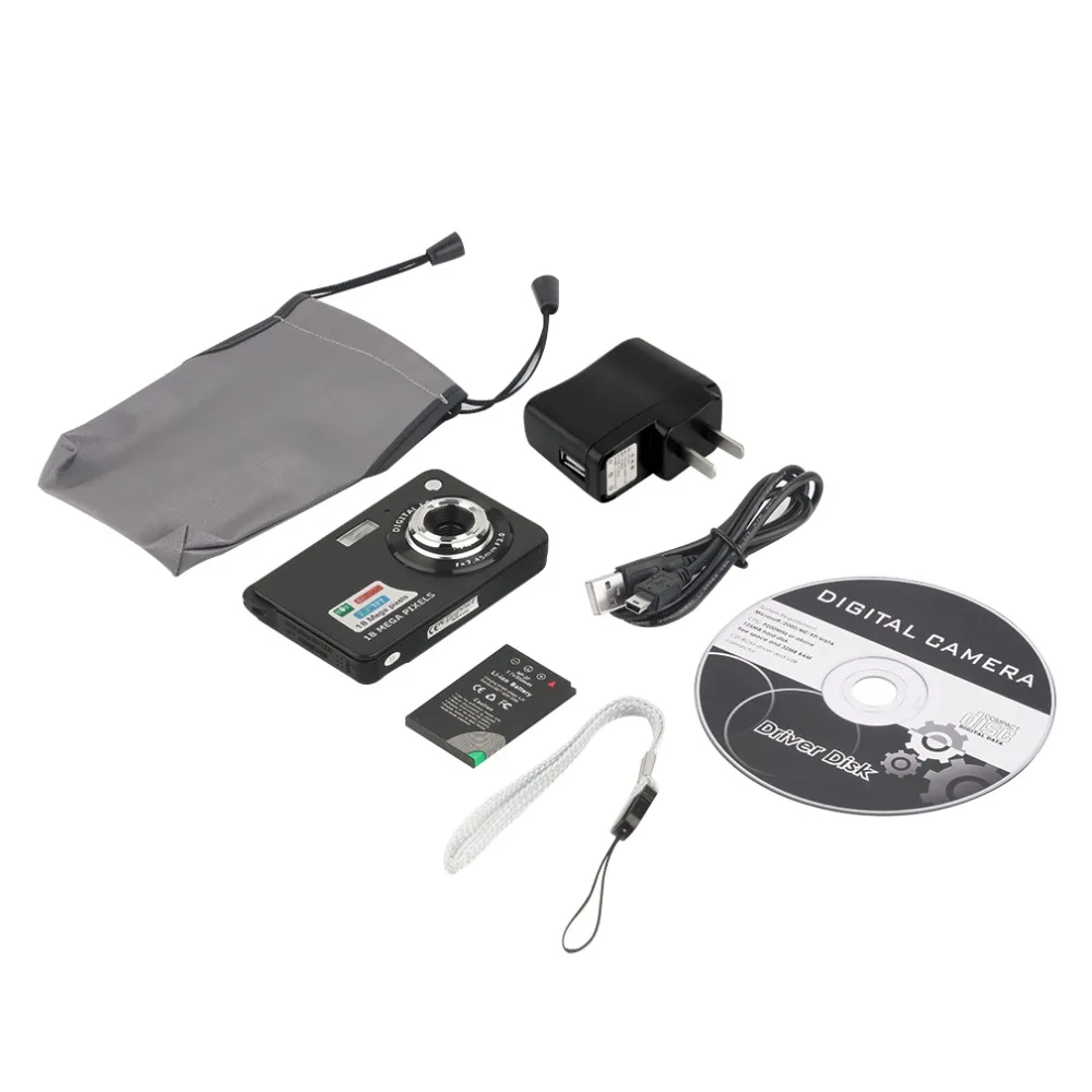 2.7'' TFT MicroSD LCD HD 720P 18MP Digital Camera Camcorder 8x Zoom Anti-shake Photo Video Camcorder Up to 32G USB charger cable
