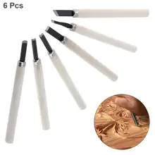 6pcs/lot Art Hand Carved Chisel Set with High Carbon Steel Head and Wooden Handle for Carving Patterns/Sculpture Soft Materials