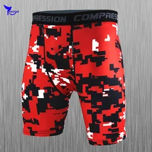 Мужские Компрессионные шорты для бега, летние камуфляжные короткие трико для бега, гимнастические, для фитнеса, Cossfit, для тренировок, спортивные, базовый слой, леггинсы