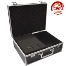 Алюминиевый большой размер набор татуировки чехол для переноски легкий портативный с замком и клавишами-черный