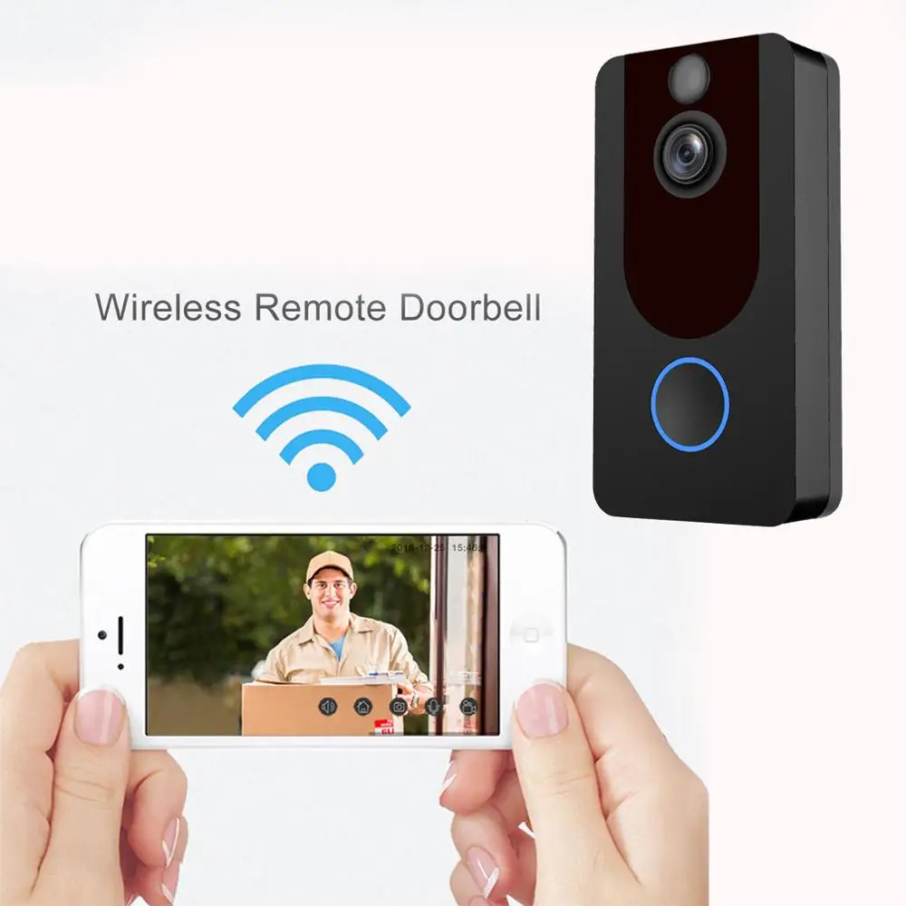 

1080 HD Video Doorbell Wireless V7 Doorbell Camera Automatic induction Video IP64 Waterproof HD WiFi Security Camera Real-Time