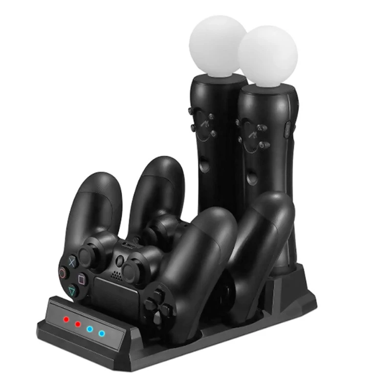 

PS4 Controller 4 in 1 Fast Charger Dock Station Stand For Playstation 4 Slim Pro PS VR PS Move Gamepad With LED Light