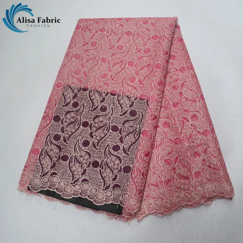 

2019 Fashion 5 Yards African Net Lace With Super Quality French Tulle Lace Fabric With Stones For Ladies Embroidery Stones Dress