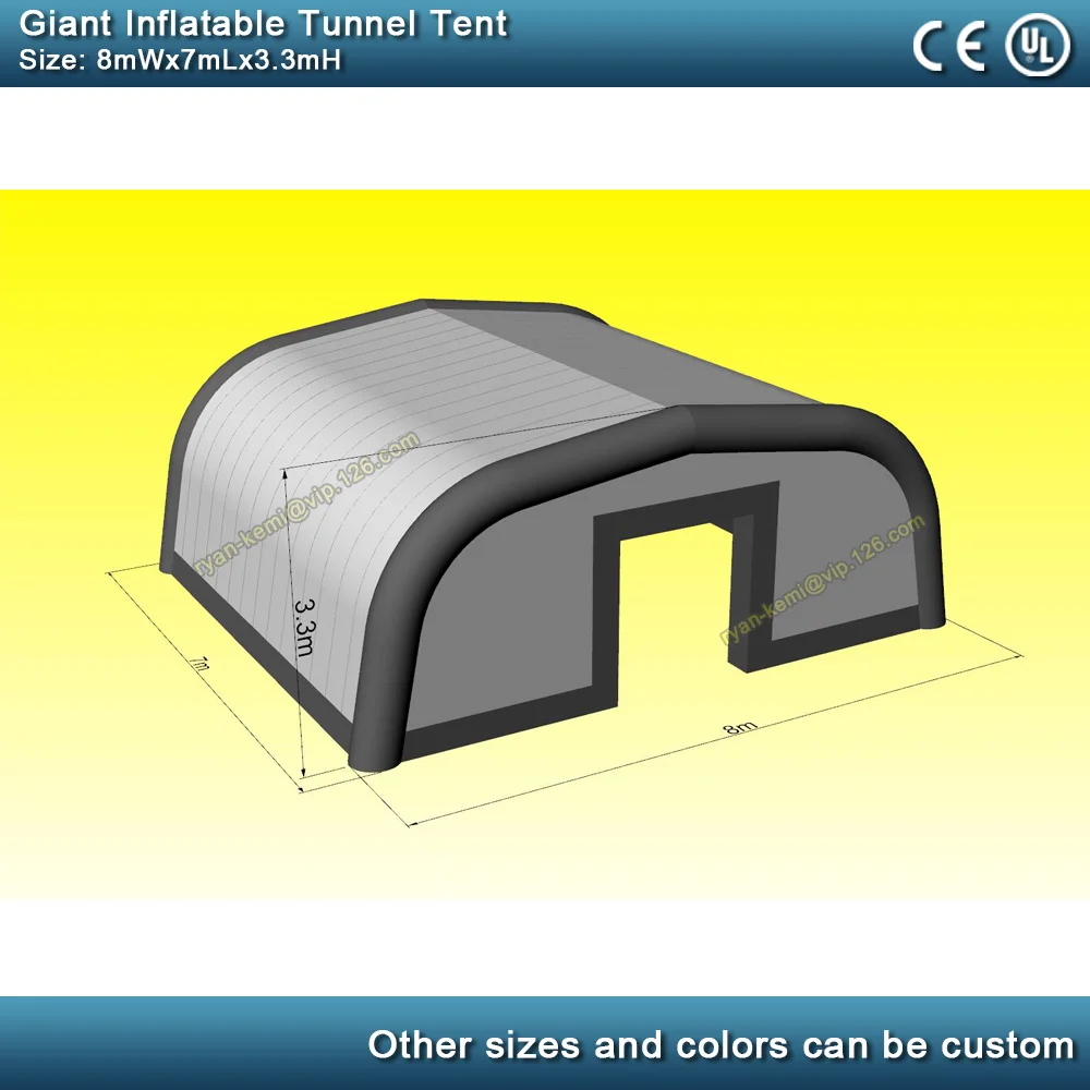 8mWx7mLx3.3mH giant inflatable tunnel tent large inflatable events tent outdoor party tent inflatable marquee inflatable cover
