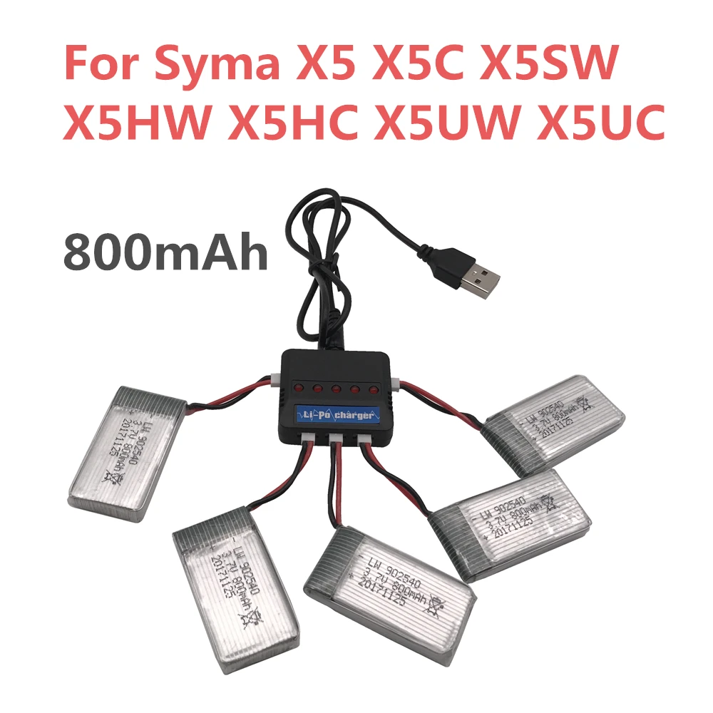 Аккумулятор Limskey 800 мАч 3 7 в LiPo для SYMA X5C X5 X5SW X5HW X5HC X5UC X5UW батарея радиоуправляемого
