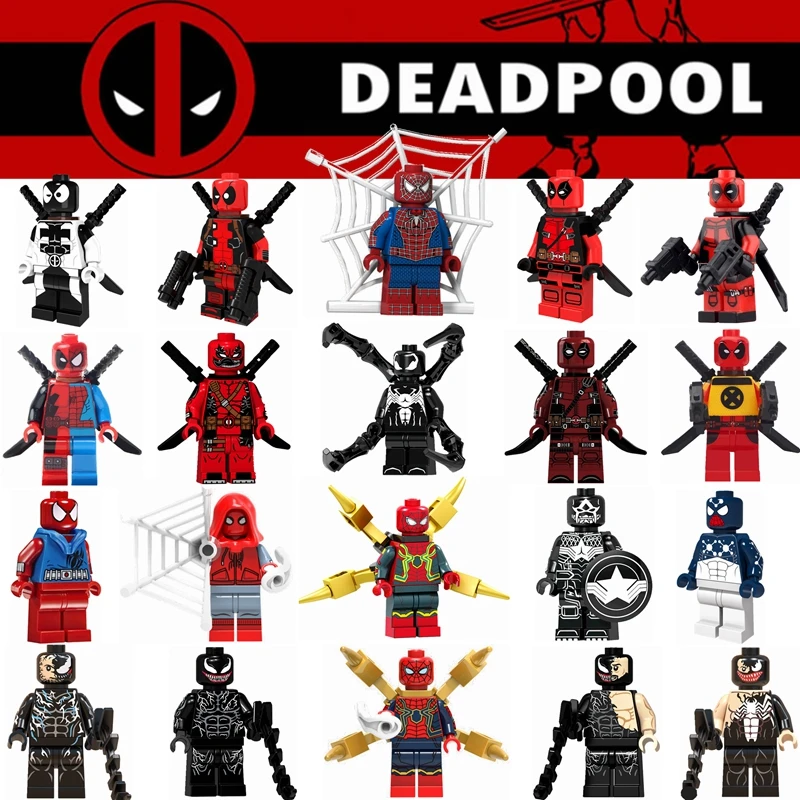 

Legoing Marvel Deadpool Legoing Super Heroes Spiderman Venom Wolverine Building Blocks Toys for Children Compatible Legoings