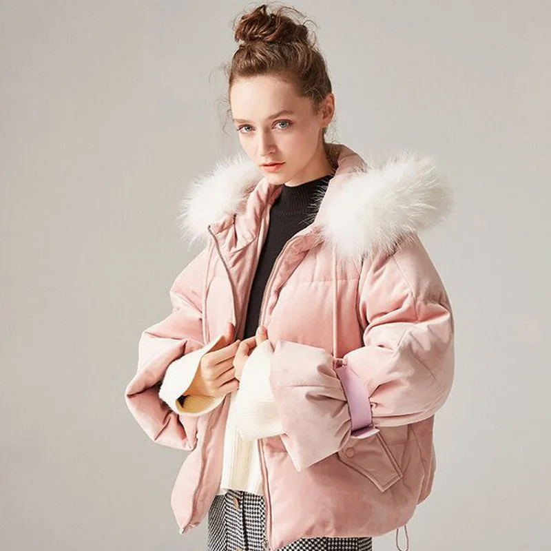 

Real Natural Raccoon Fur 2018 Winter Jacket Women Thick Warm Down Cotton Jacket Coat Female Warm Parka Plus Size Jacket Outwear