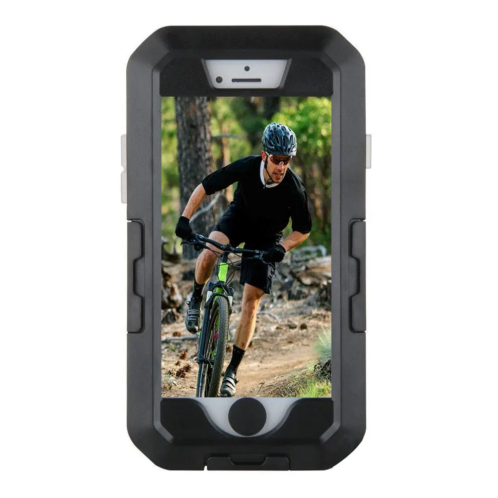 

2 Pcs Black Outdoor Cycling Waterproof Phone Case Bicycle Handle Mounted Arm Wearing Diving Phone Case For iPhone 6S/6S Plus
