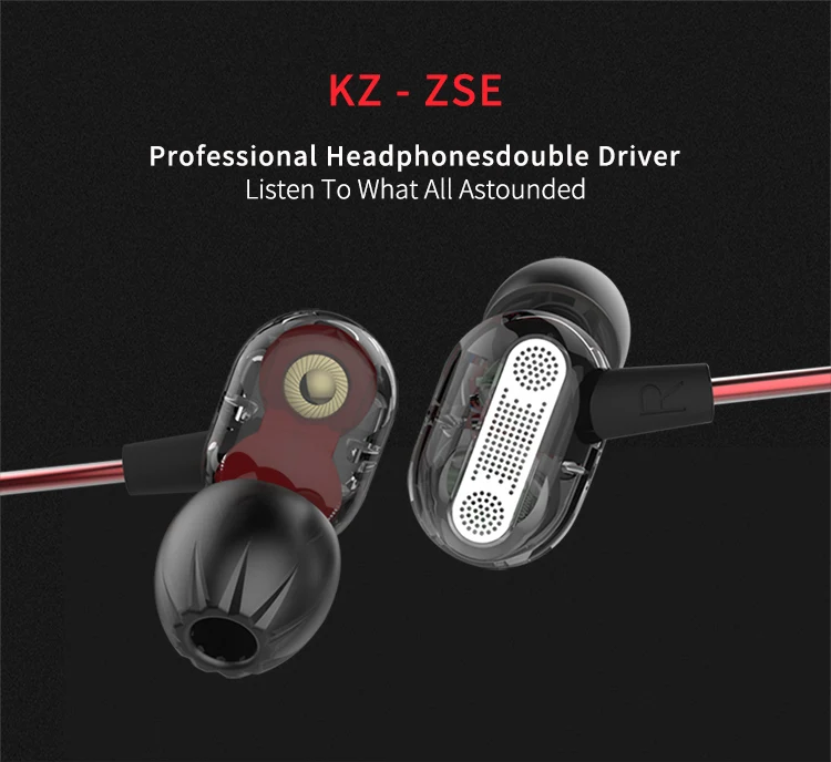 KZ ZSE HIFI Bass спортивные наушники-вкладыши Динамический драйвер шумоподавление Гарнитура наушники-капельки HIFI AS10 ZST ZS3E ed1 ED9 ZSN AS10 ZS10