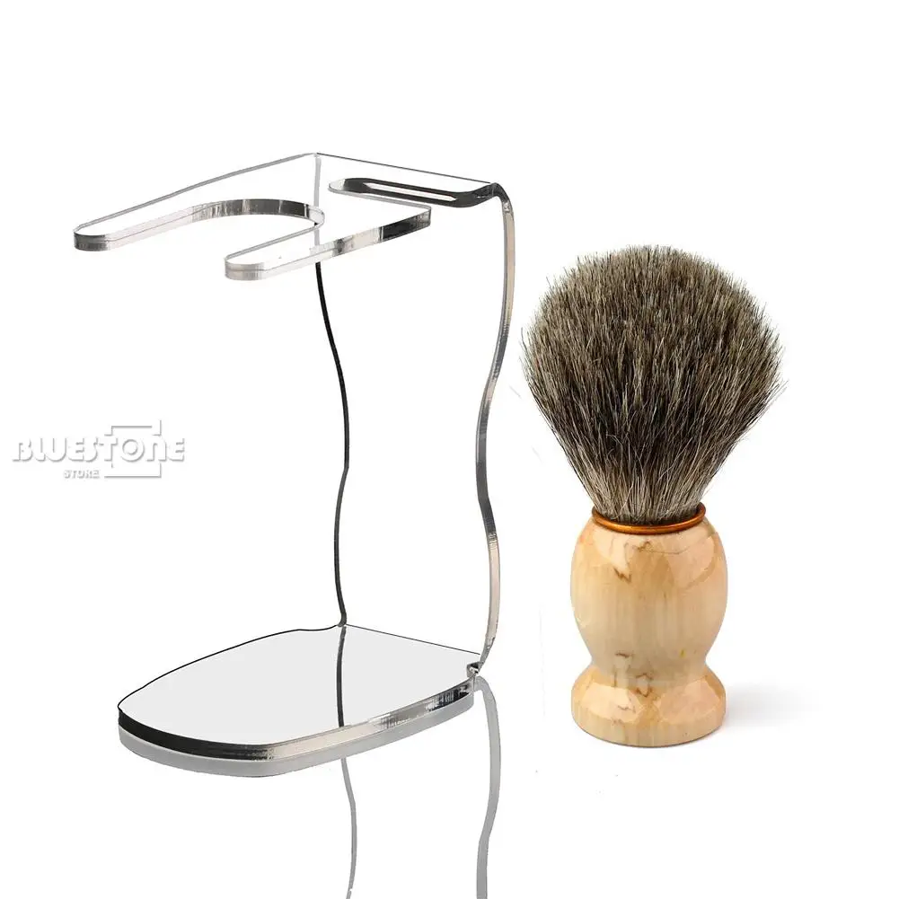 Men's Gift Hair Shaving Brush+Acrylic Stand Holder Gift Mix Badger OR Setin Shaving Brush from