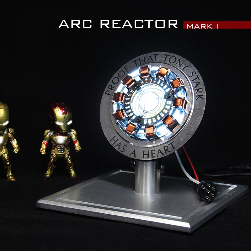 Avengers 1:1 Scale Iron Man Arc Reactor Core Tony Stark Heart Model With Led Light  Figure Gift DIY Need To Assemble MK1 Reactor