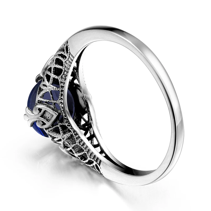 Szjinao Clover Solid 925 Sterling Silver Rings for Women Famous Brand Women Sapphire Rings Cushion Bulgaria Jewelry
