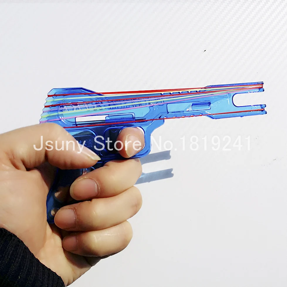 

1set Funny Plastic Rubber band Shooting Vent Squeezing Decompression Toy Doll Key Pendant Gags & Practical gun Toys