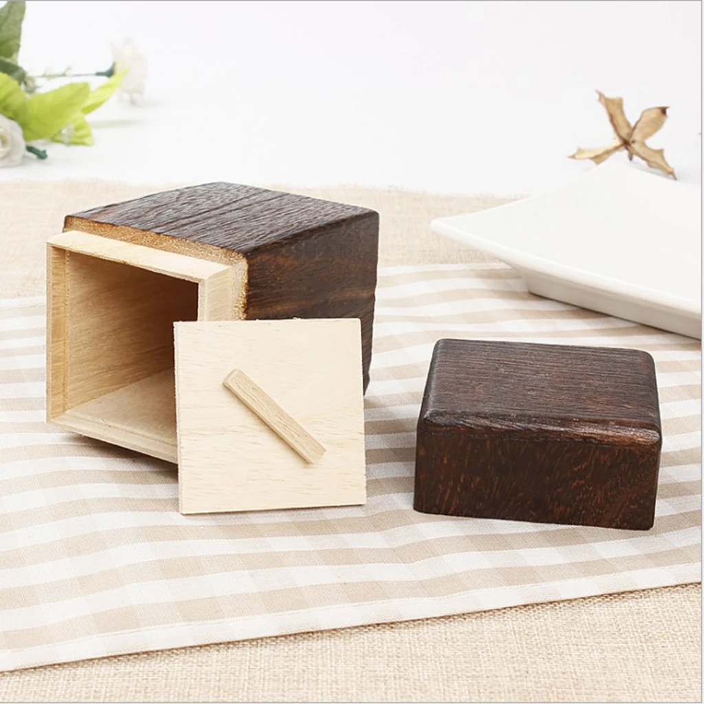 9pcs Square Wooden Tea Box Maccha Storage Box Canister Tea Jar Caddy Storage Box Case Handmade Organizer