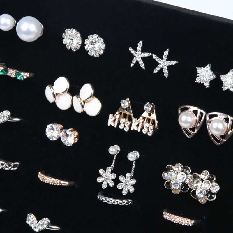  Velvet Ring Display Holder Stand for Store 50 Seat for Rings Storage Jewelry Display Wall Jewellry 