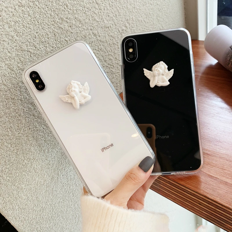 

Cute Transparent 3D Angel Doll Phone Case For iPhone XS Max XS XR 8 8plus 7 7plus 6/6S Plus Soft Tpu Back Cover Case