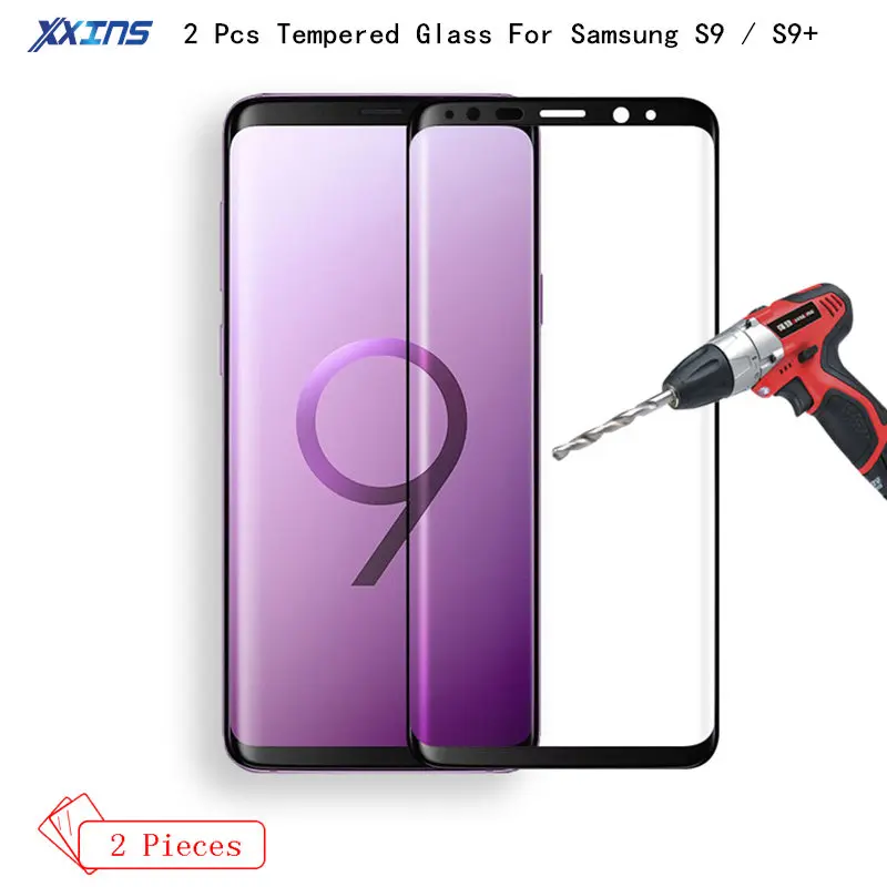 2Pcs discount Tempered Glass For Samsung Galaxy S9 S 9+ Surface 3D full Screen Cover protection glass S9 Plus anti scratch film