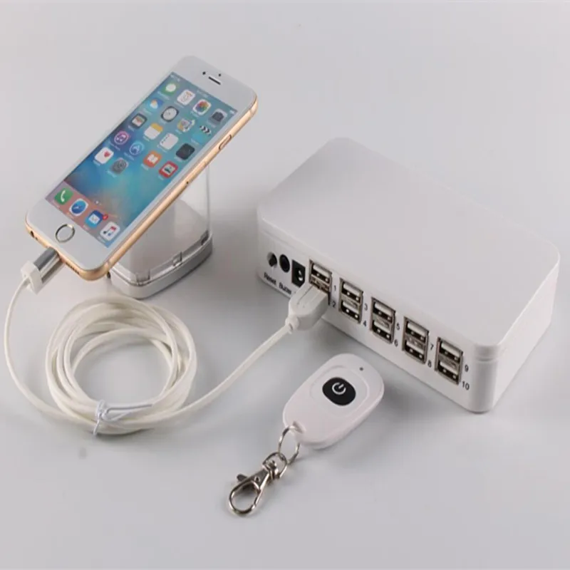 10 port mobile phone font b smartphone b font retail alarms security remote control display system