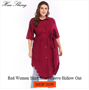 Красные женские рубашки, блузки размера плюс 4XL 5XL, осень, мусульманские, с длинным рукавом, с вырезами, вязанные крючком, цветочные, Необычные топы, Длинные рубашки