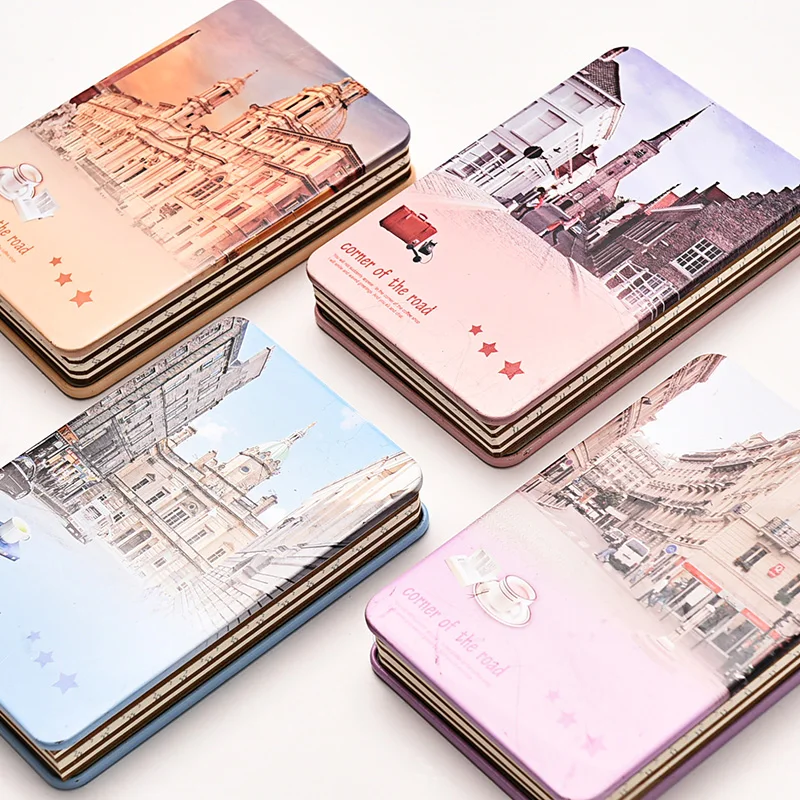 

Creative Tinplate Cover Notebook Retro Kraft Inner Page Portable Handbook Learning Office Stationery