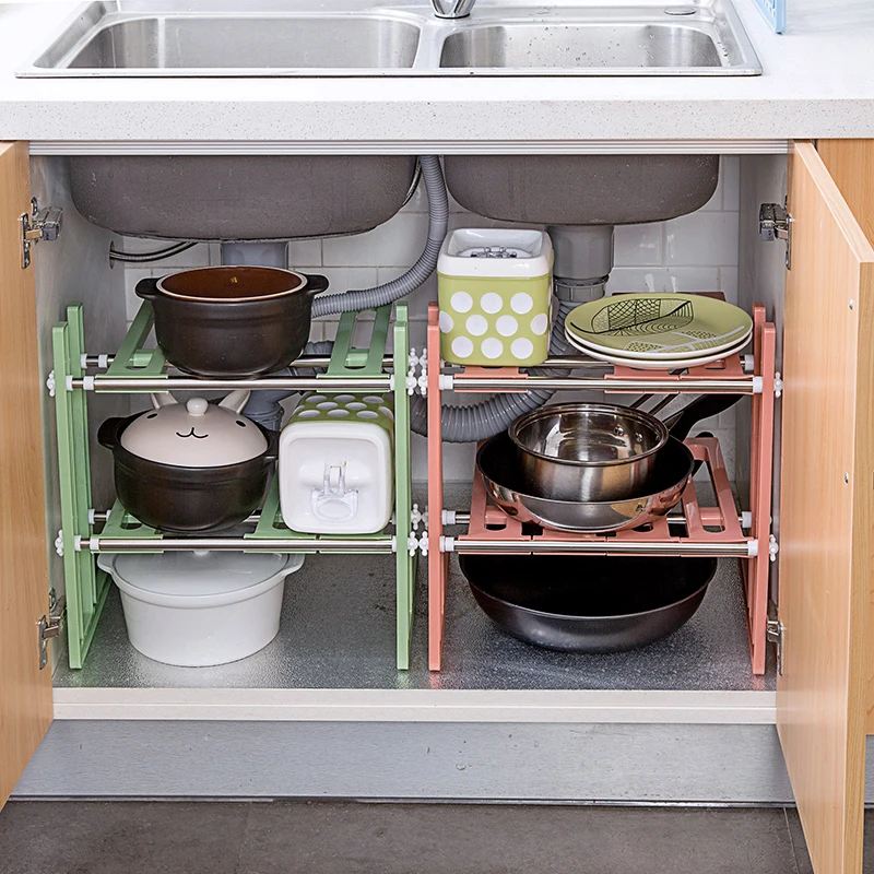 vanzlife Adjustable shelf under ground sink receive a rack shelf in the