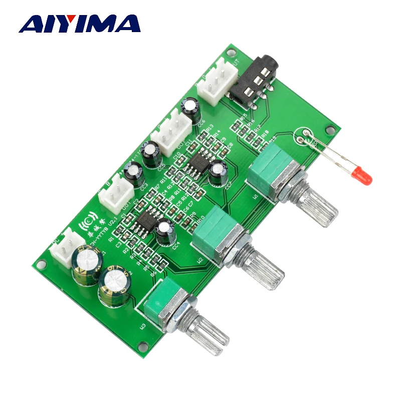 Aiyima NE5532 HIFI 2 1 трехканальная тональная плата твитер бас Регулировка громкости 0