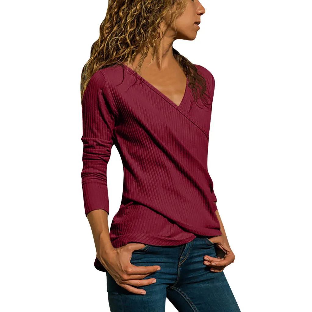  Business  Work Wear Blouse  Women Casual  Long Sleeve Solid 