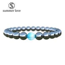 Biomagnetism Nature Magnetic Bracelet Handmade 8mm Beads Natural Stone Health Care font b Weight b font